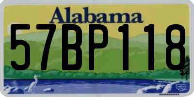 AL license plate 57BP118