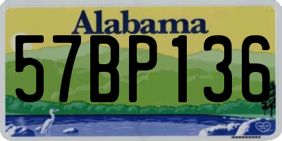AL license plate 57BP136