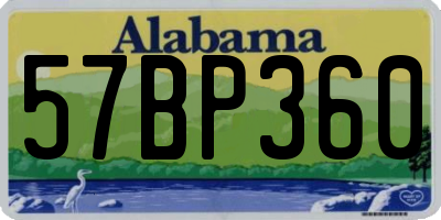 AL license plate 57BP360