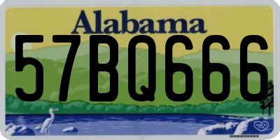 AL license plate 57BQ666