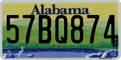 AL license plate 57BQ874