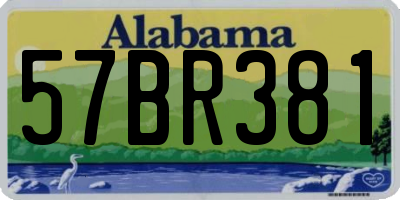 AL license plate 57BR381