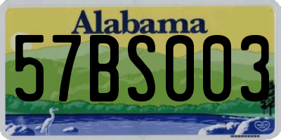 AL license plate 57BS003