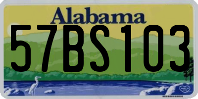 AL license plate 57BS103