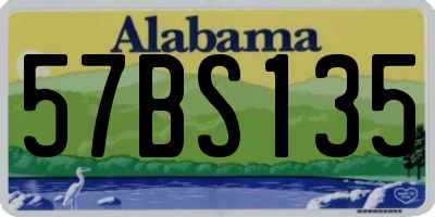 AL license plate 57BS135