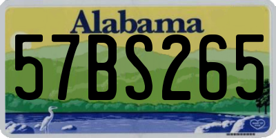 AL license plate 57BS265