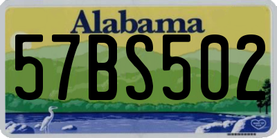 AL license plate 57BS502