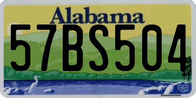 AL license plate 57BS504