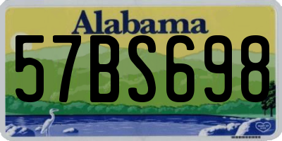 AL license plate 57BS698