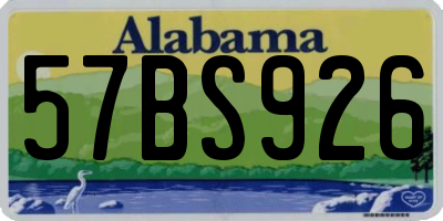 AL license plate 57BS926