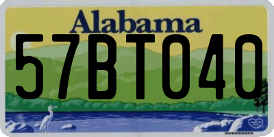 AL license plate 57BT040