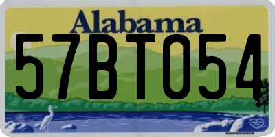 AL license plate 57BT054
