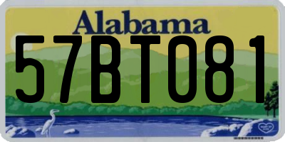 AL license plate 57BT081