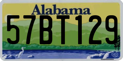 AL license plate 57BT129