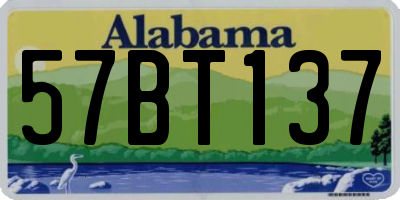 AL license plate 57BT137