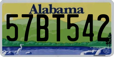 AL license plate 57BT542