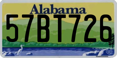 AL license plate 57BT726