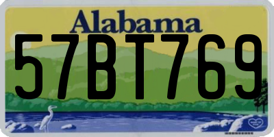 AL license plate 57BT769