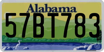 AL license plate 57BT783