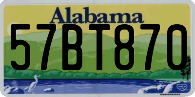 AL license plate 57BT870