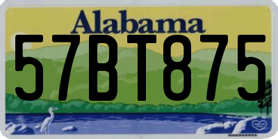 AL license plate 57BT875