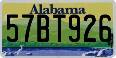 AL license plate 57BT926