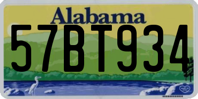 AL license plate 57BT934