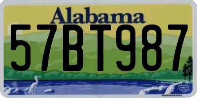 AL license plate 57BT987