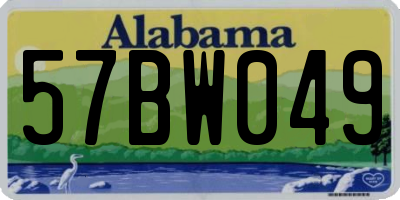 AL license plate 57BW049