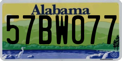 AL license plate 57BW077