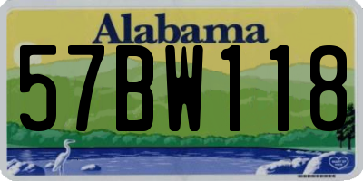 AL license plate 57BW118