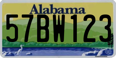 AL license plate 57BW123