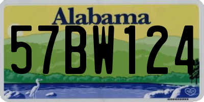 AL license plate 57BW124