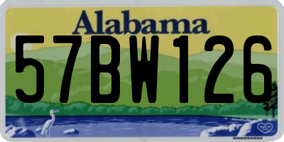 AL license plate 57BW126