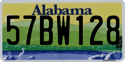 AL license plate 57BW128