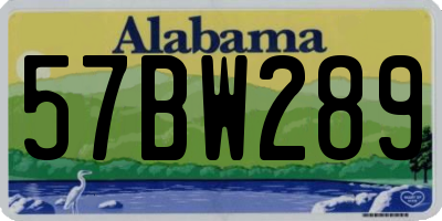 AL license plate 57BW289