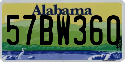 AL license plate 57BW360