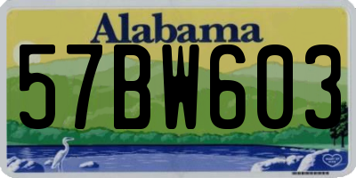 AL license plate 57BW603