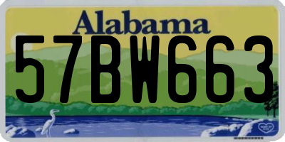 AL license plate 57BW663