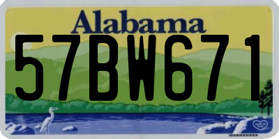 AL license plate 57BW671