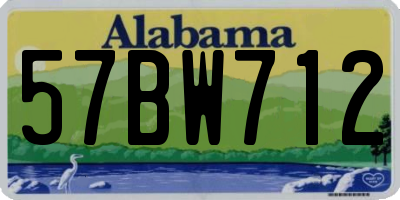 AL license plate 57BW712