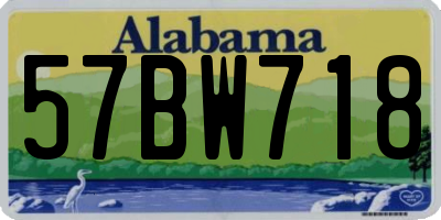 AL license plate 57BW718
