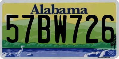 AL license plate 57BW726