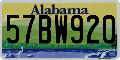 AL license plate 57BW920