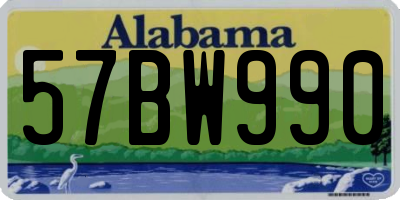 AL license plate 57BW990