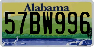 AL license plate 57BW996