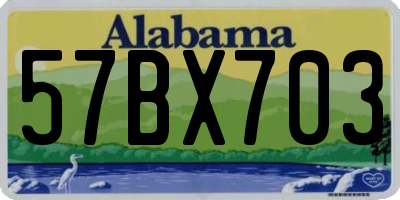 AL license plate 57BX703