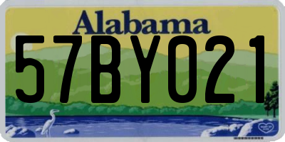 AL license plate 57BY021
