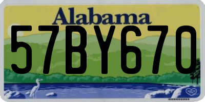 AL license plate 57BY670