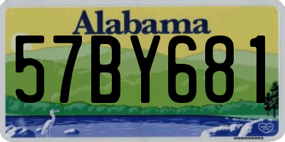 AL license plate 57BY681
